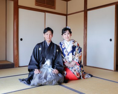 青色の打掛がとてもお似合いの花嫁様＊
