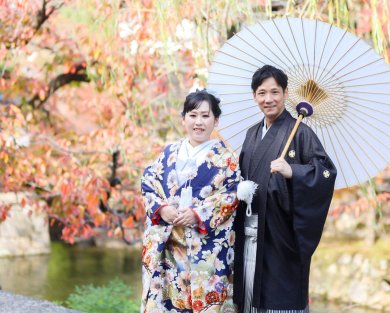 青色の打掛がとてもお似合いの花嫁様＊