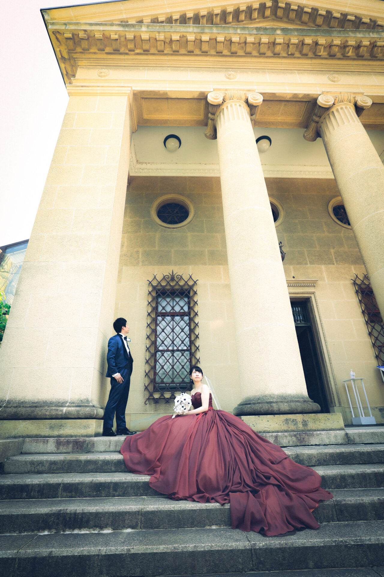 大原美術館前で(*^-^*)