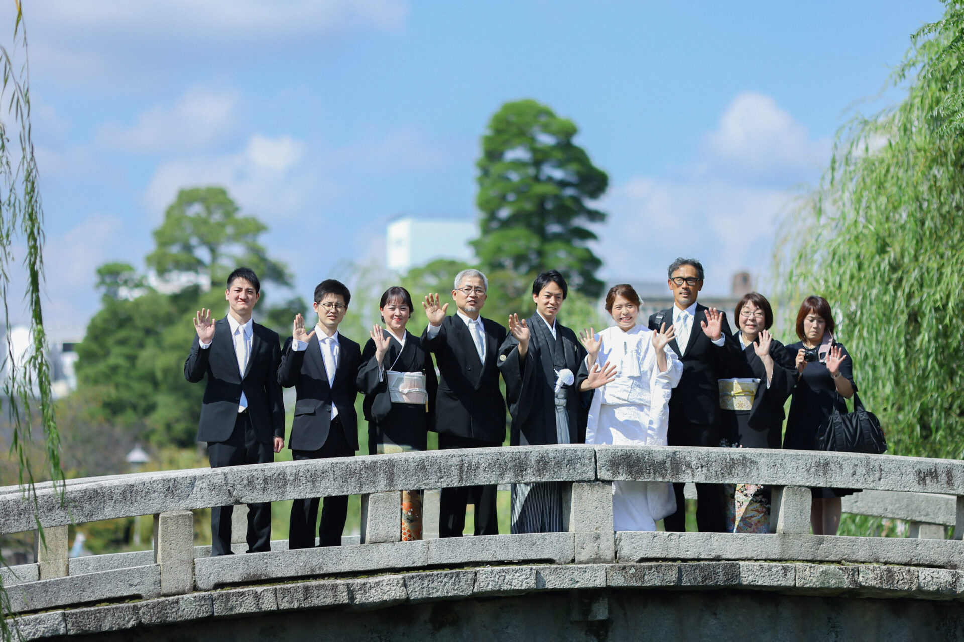 美観地区にある阿智神社での結婚式＊