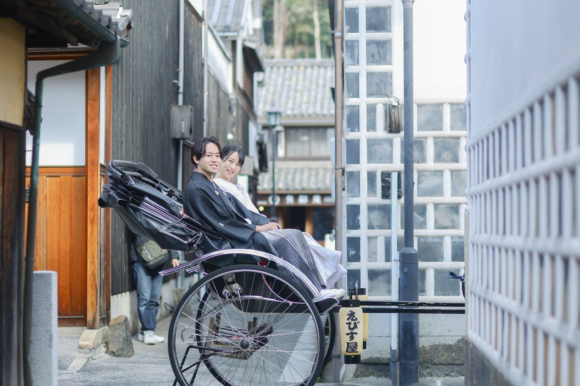 人力車に乗って撮影♪